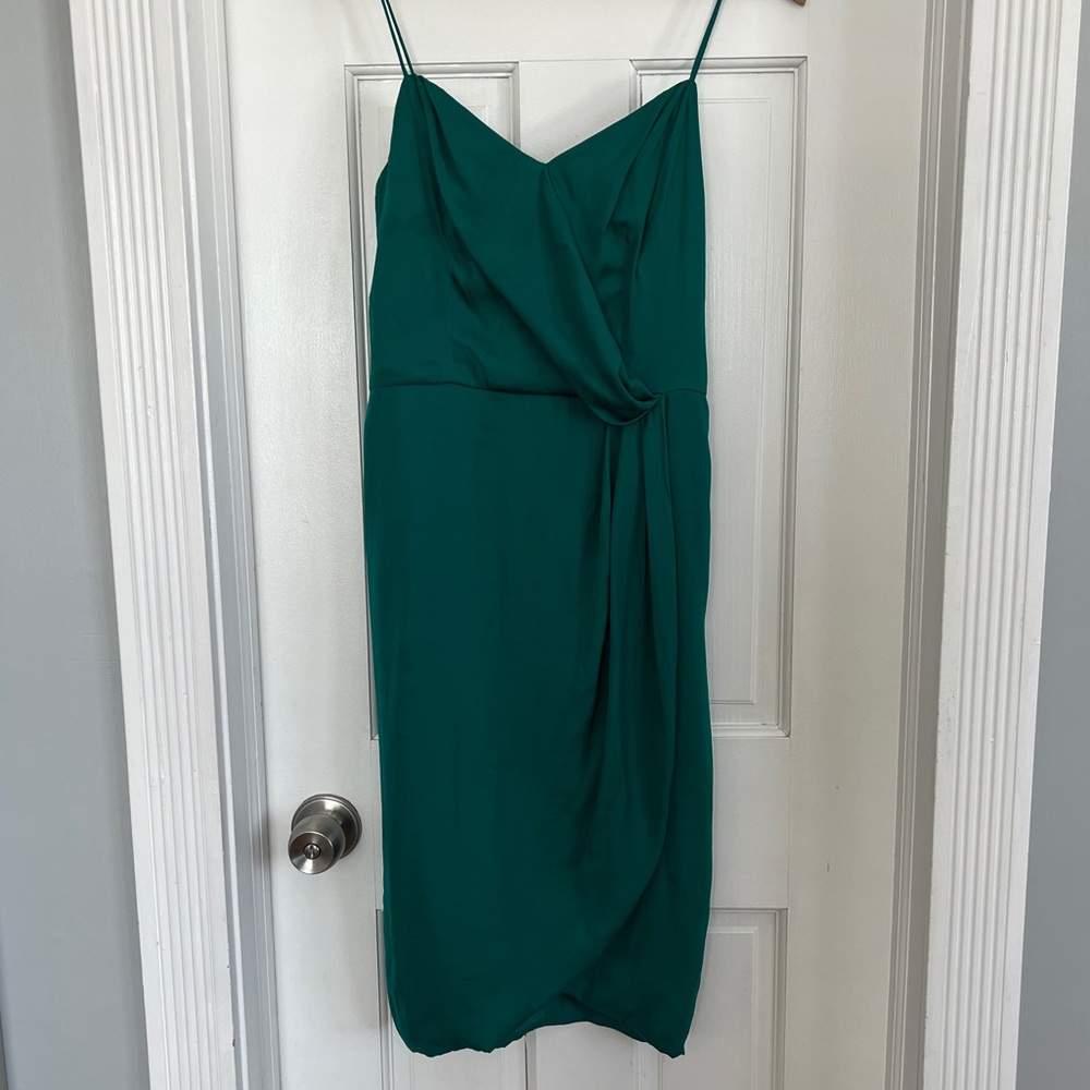 Banana Republic Green Draped Mini Cocktail Dress